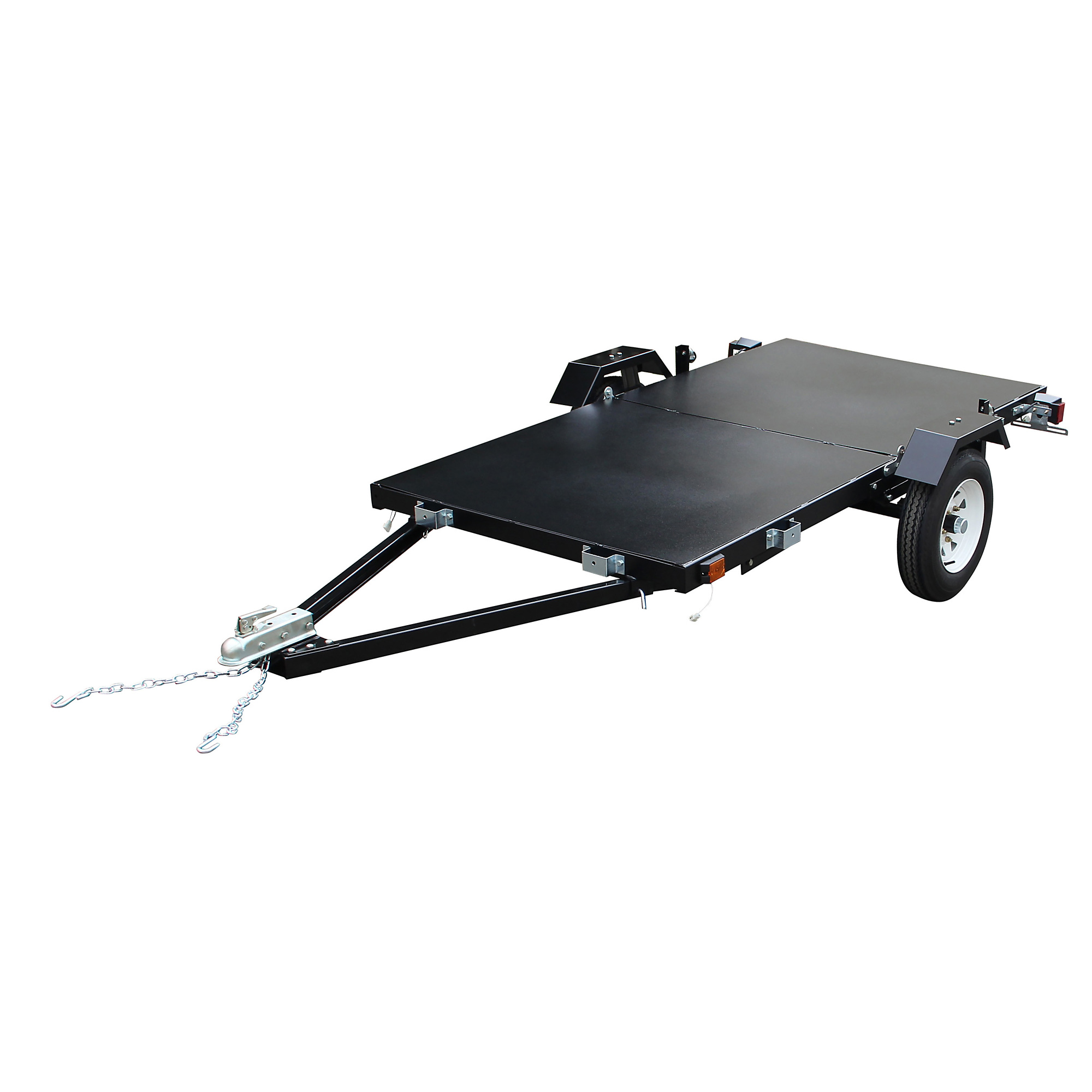 DK2 4 x 8 Single Axle Folding Utility Trailer, Load Capacity 1450 lb, Deck Length 8 ft, Deck Width 4 ft, Model# MFT4X8